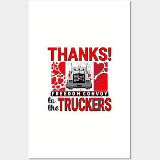 THANK YOU TRUCKERS CONVOY TRUCK FOR FREEDOM -LIBERTE - RED LETTERS Posters and Art